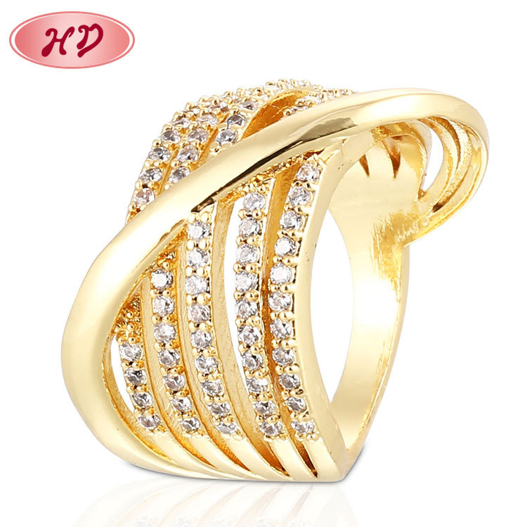 Women Rings with Cubic Zirconia gold plated 2