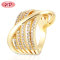 Wholesale Promise Rings| Chunky Fancy Luxury Personality Design| Zirconia 18k Gold Plated Rhodium Plate Brass Women Ring