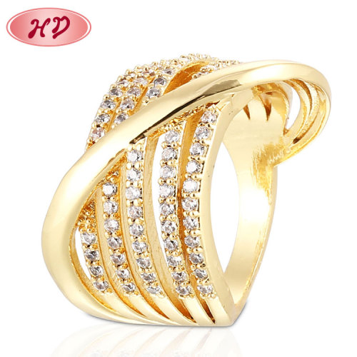 Wholesale Promise Rings| Chunky Fancy Luxury Personality Design| Zirconia 18k Gold Plated Rhodium Plate Brass Women Ring