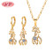 Wholesale Cubic Zirconia Jewelry Set of Necklace And Matching Earring| Cute Giraffe Kawaii Jewellery|18k Gold Plated Zircon Bisuteria Acero Al Por Mayor