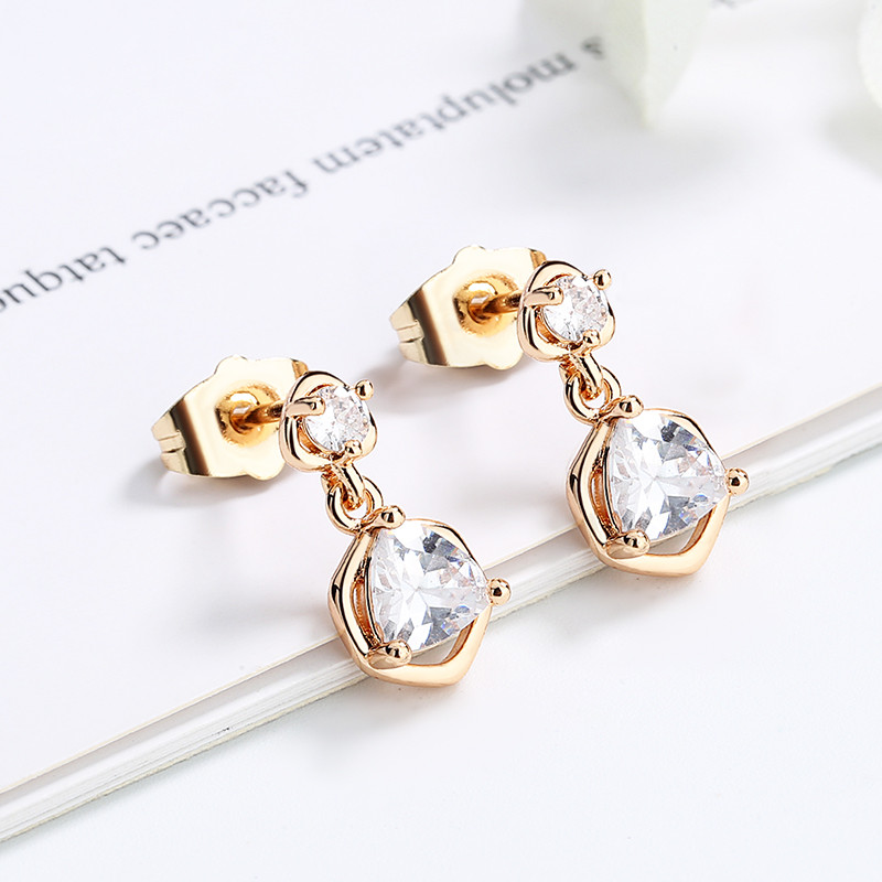 Dangling CZ Stud Earring