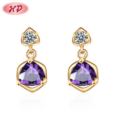 Wholesale CZ Diamond Stud Earrings for Women| Drilling Dangle Charm Copper Earrings Factory Supply With Low Price| 18 k Gold Plated Zirconia Customize Jewelry Exporter