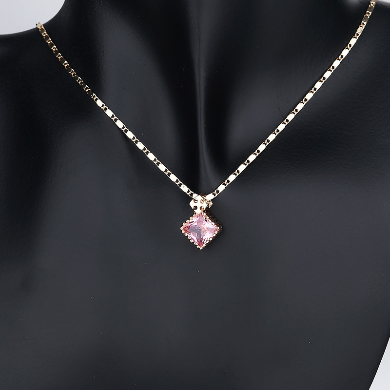 Cubic Zirconia Set of Necklace pink