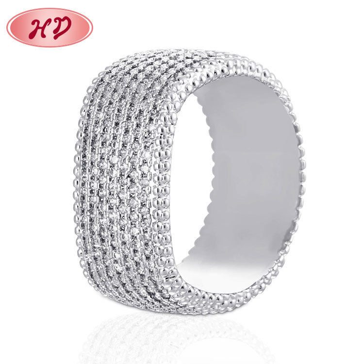 Fashionable Ring Jewelry rhodium plated