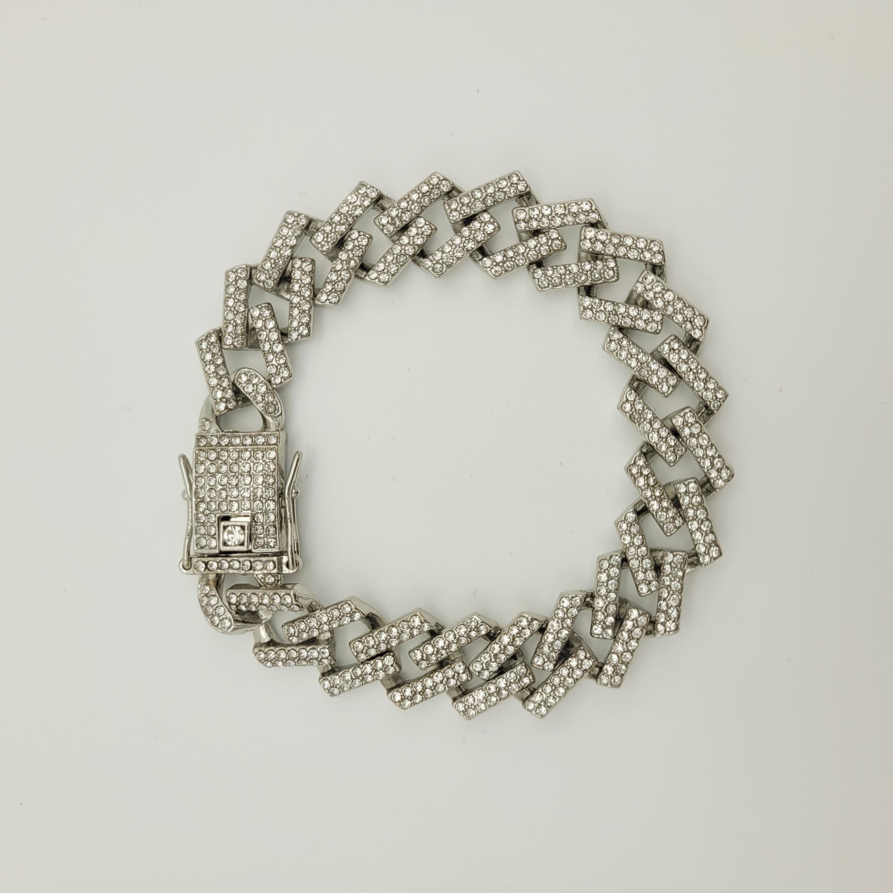 Cuban Link Chain Bracelets silver