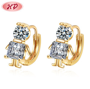 Little Man Cute Huggie Earring| Wholesale CZ Earring 2022 Trend Women Jewelry| 18k Gold Plated Brass Earring Accessories