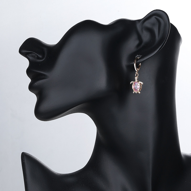 Turtle Pendant Necklace Set Jewelry pink earring