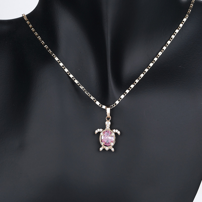 Turtle Pendant Necklace Set Jewelry pink necklace