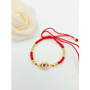 Women Evil Eye Bracelet Wholesale Adjustable Bracelet Chain| Cubic Zirconia Rope Eyes Shpe Stone 18K Gold Sport Chain Supplier