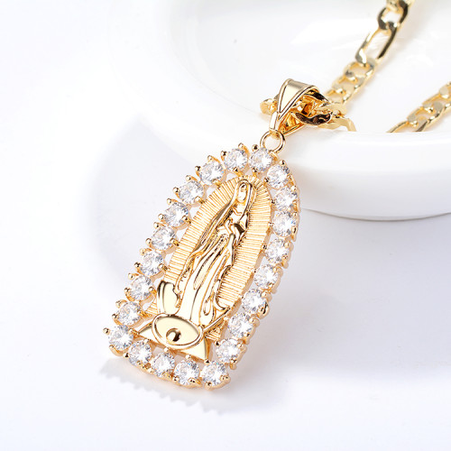 Custom Made Pendants for Chains| Religious Christianity Faith| 3A Cubic Zircon 18 Carat Gold Plated on Brass