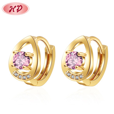 Elegant 18kt Gold Plated Huggie Hoop Earrings| Tear Drop Pendientes De Moda Small Earing Provider| Micro Pave Women Earring