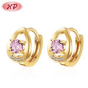 Elegant 18kt Gold Plated Huggie Hoop Earrings| Tear Drop Pendientes De Moda Small Earing Provider| Micro Pave Women Earring