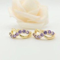 Wholesale Custom Clip-On Earrings: Stylish Non-Pierced Jewelry, Colorful Cubic Zirconia, 18k Gold Plated