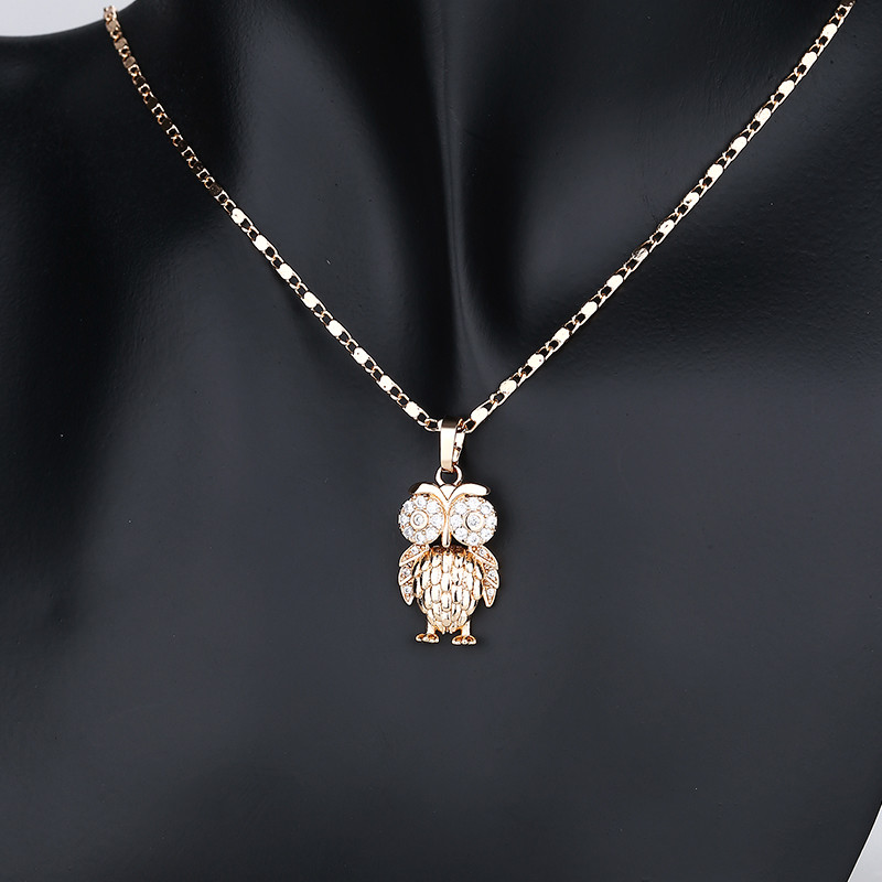 Owl Pendant Necklace Set Jewelry white necklace