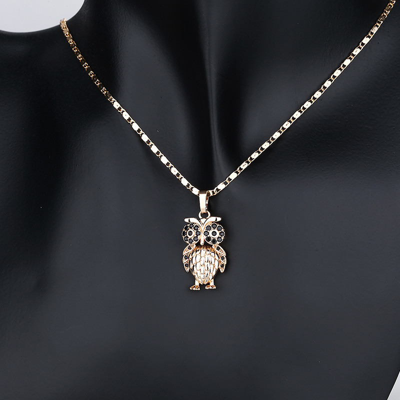 Owl Pendant Necklace Set Jewelry black necklace