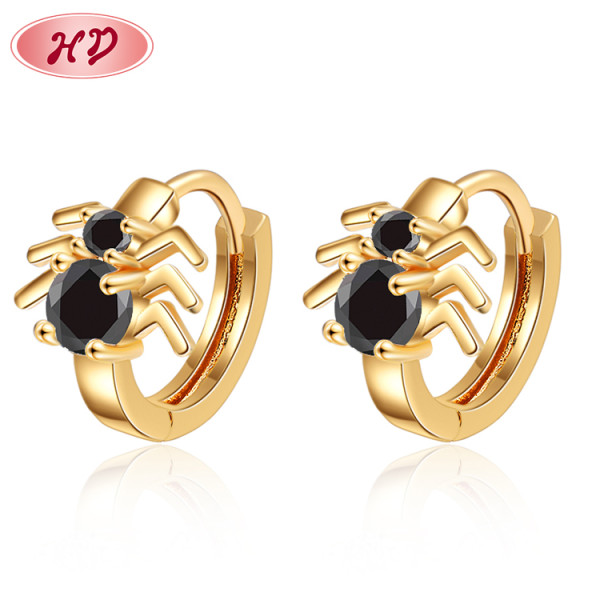 Spider CZ Joyas Luxury Earrings Women| 18k Gold Plated Brass Huggie Earring |Wholesale Pendientes De Moda