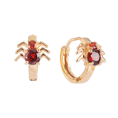 Spider CZ Joyas Luxury Earrings Women| 18k Gold Plated Brass Huggie Earring |Wholesale Pendientes De Moda
