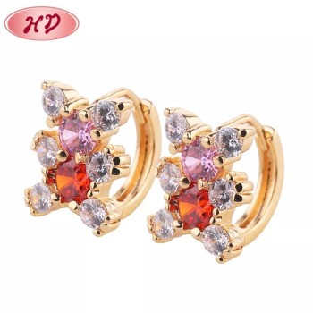 Fashsion Custom Made Jewelry| New Designs Style  Earrings Wholesale| 18k Gold Plated Brass Jhumka Diamond Earring