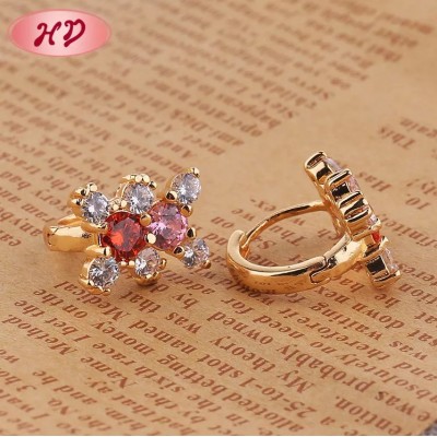 Fashsion Custom Made Jewelry| New Designs Style  Earrings Wholesale| 18k Gold Plated Brass Jhumka Diamond Earring