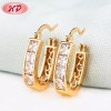 Jhumka Diamond Rose Gold White Crystal joyería de moda de alta calidad Costume Huggies Pendientes