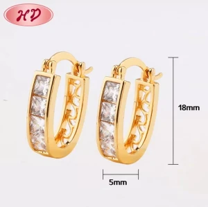 Jhumka Diamond Rose Gold White Crystal high quality fashion jewelry Costume Huggies  Earrings