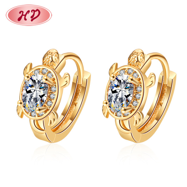 Wholesale Animal Model| 18K Gold Plated 18 K Gold Plated Huggie Earrings | Steel Hoop Earrings| With Cubic Zirconia Stainless-HD