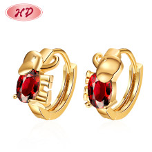 Wholesale Luxury 18k Gold Plated AAA Zirconia Cute Elephant Women Huggie Earrings For Commemorative Gift