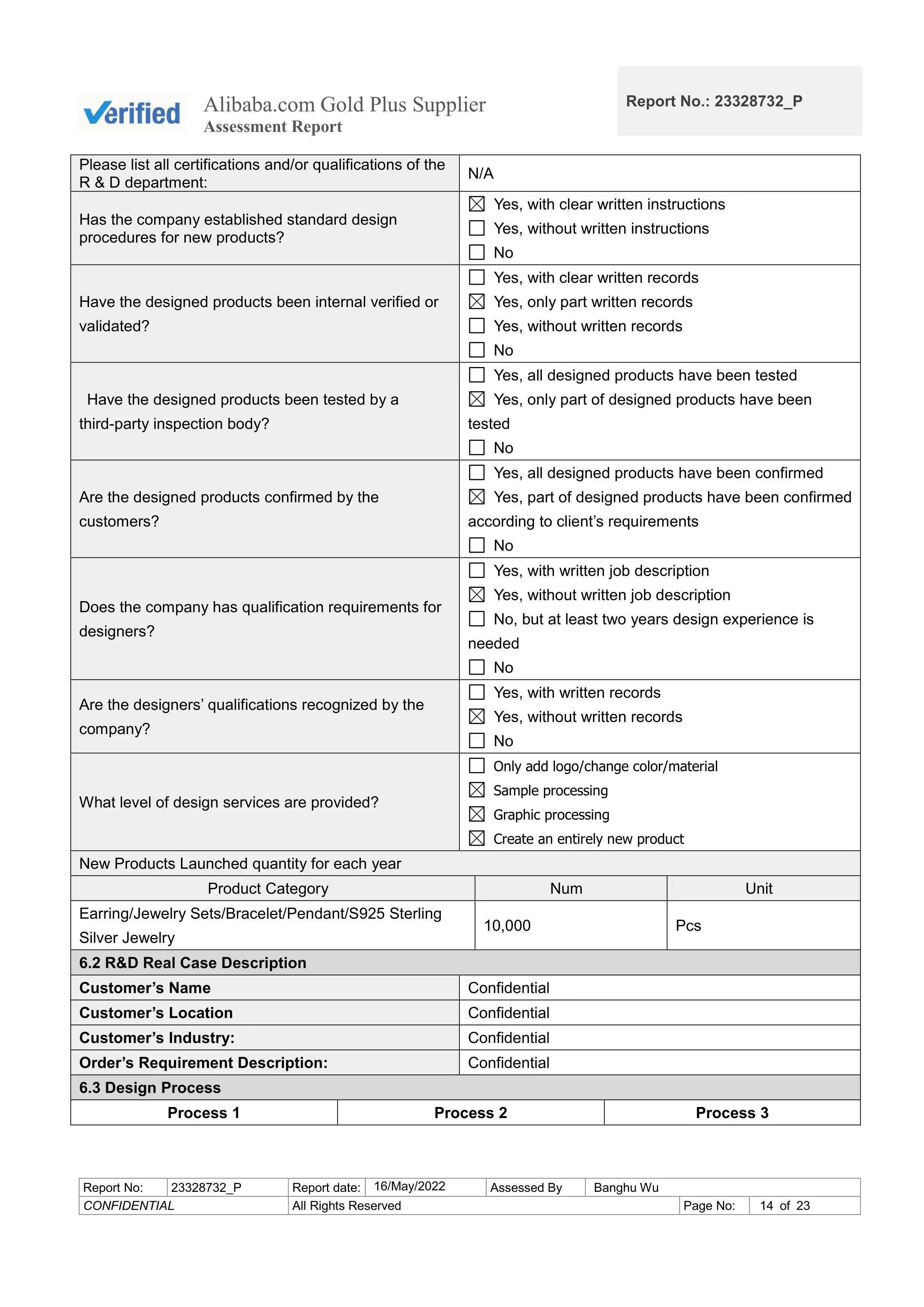 Factory Assessment Report