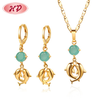 2023 Luxury Bridal Popular | AAA Zircon Twin Dolphins Jewelry Set | 3Pcs For Women Weddings