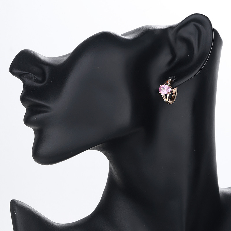 pink turtle huggie earring wearing
