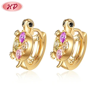 Wholesale Hd | Popular Brands Designer| White Zircon 18k Gold Plated | Vintage Tortoise Woman Stud Earrings| For Women Stainless