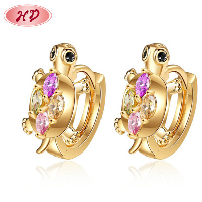 Wholesale Hd | Popular Brands Designer| White Zircon 18k Gold Plated | Vintage Tortoise Woman Stud Earrings| For Women Stainless