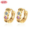 Fashion AAA zircon | 18K Gold Solid Filled Plated | Round Diamond Huggie Hoop Stud Jewelry | Women Earrings