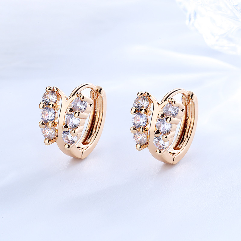 CZ Butterfly Zircon Huggie Earrings 