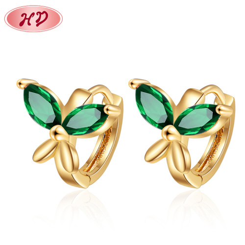 2023 Fashion Large Aaa Crystal Zircon | Butterfly Huggie Big Hoop Earrings |18K Gold Plated For Women