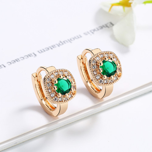 2023 Trendy Gemstone |18K Gold Plated | Square Zircon Earrings For Women Jewelry With Gem