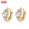 Free Shipping | Chunky 18K Gold Plated | Rhombus Cz Cubic Zirconia Earrings | Hypoallergenic Jewelry | Women Stud Earings