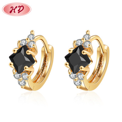 Free Shipping | Chunky 18K Gold Plated | Rhombus Cz Cubic Zirconia Earrings | Hypoallergenic Jewelry | Women Stud Earings