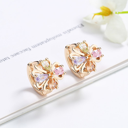 High Quality European And American | Four Leaf Clover Vintage Jewelry Earring | 18K Gold Plated Fashion Earrings