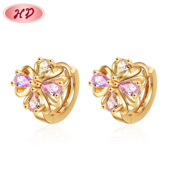 High Quality European And American | Four Leaf Clover Vintage Jewelry Earring | 18K Gold Plated Fashion Earrings