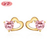 Custom Logo | Bohemian Cubic Zirconia Jewelry | Heart Shaped Luxury Earrings Women | 18K Gold Plated For Black