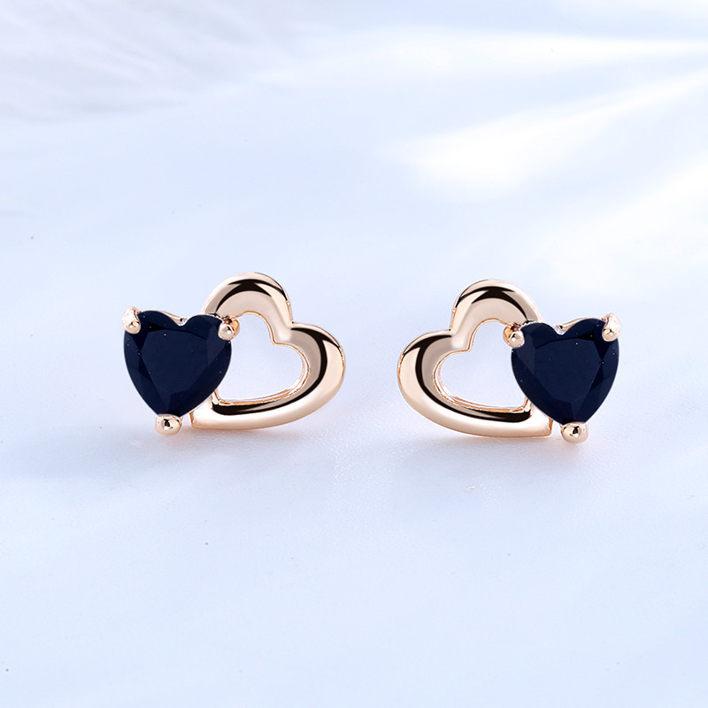 CZ heart shape Zircon Huggie Earrings