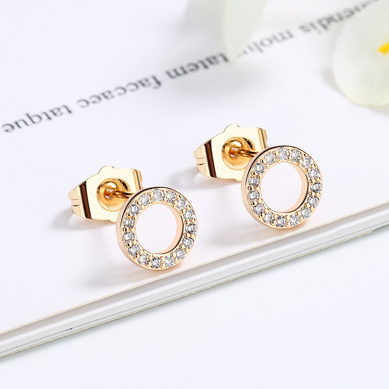 CZ heart shape Zircon Huggie Earrings