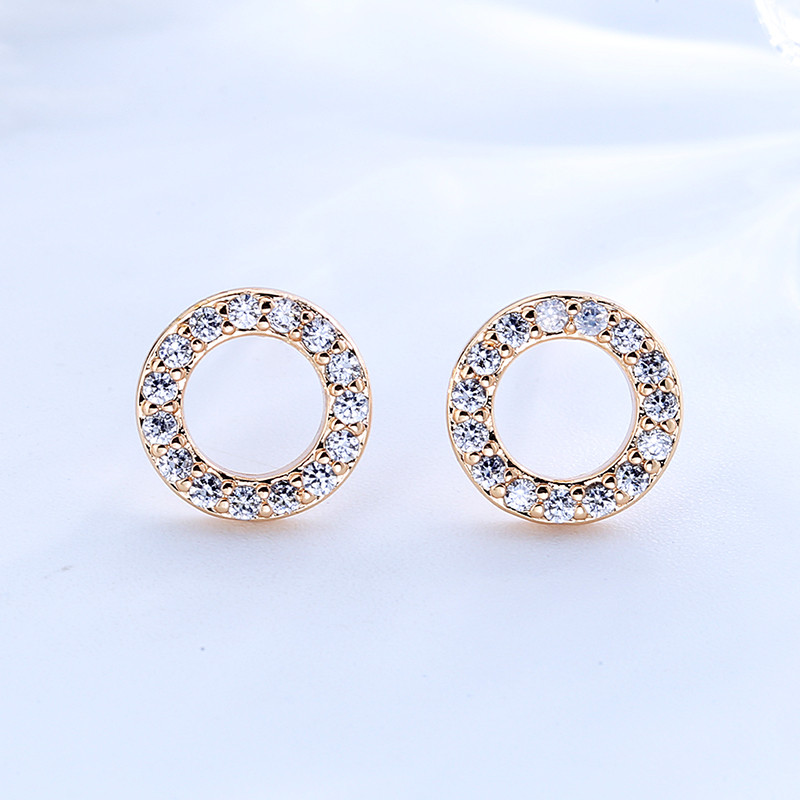 CZ heart shape Zircon Huggie Earrings