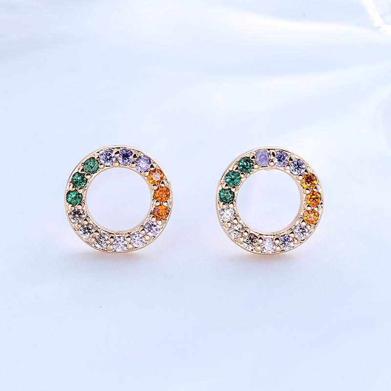 CZ heart shape Zircon Huggie Earrings