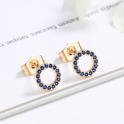 Free Shipping | Round Zircon Jewelry | Sparkle Dangling Hoop Stud Earrings Jewelry | Stainless Steel Wholesale