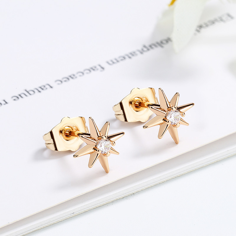 CZ  Irregular Star Stud Earrings