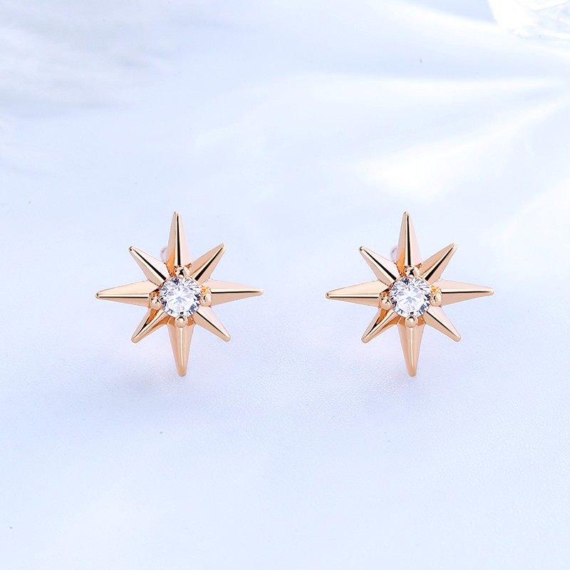 CZ  Irregular Star Stud Earrings