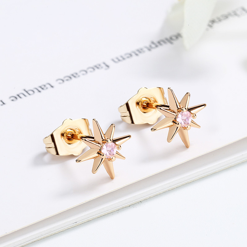 CZ Irregular Star Stud Earrings