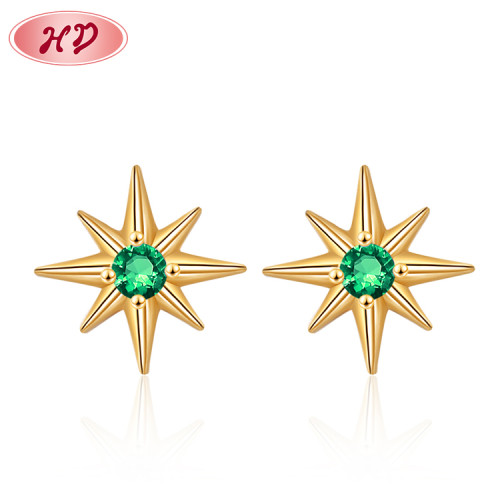 Moda 18K Chapado en Oro Joyería | Aaa Cubic Zirconia Rhinestones | Irregular Star Stud Earrings Joyería Mujeres de lujo